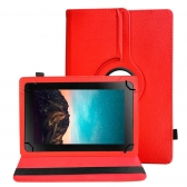 Capa Giratória para Tablet de 8 Polegadas Ajustável Universal vermelha